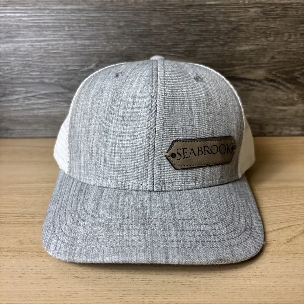 Seabrook Hat Cap Snap Back Gray White Mesh Trucker Patch Mens Legacy Casual